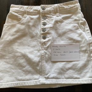 brandy Melville Jay Galt white denim mini skirt